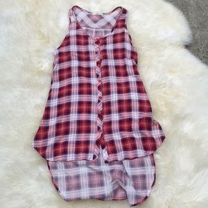 Plaid painted threads tunic